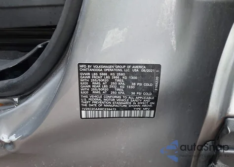 2021 Volkswagen Atlas Cross Sport 2.0T Se W/Technology z USA, uszkodzony, nr VIN 1V2KC2CA4MC239473